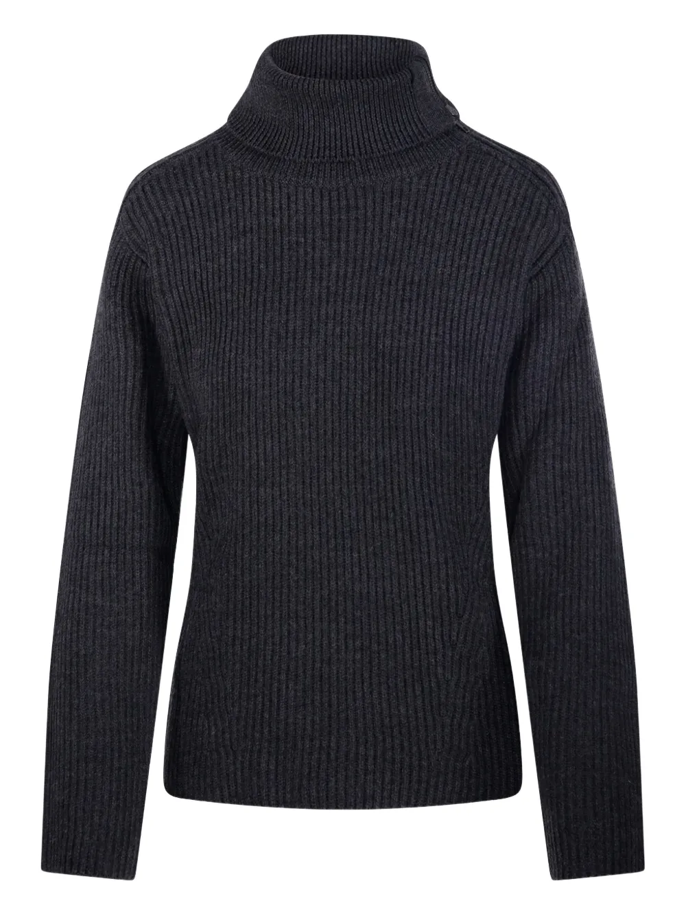 P.a.r.o.s.h Zip-detail Ribbed Turtleneck Sweater In Black
