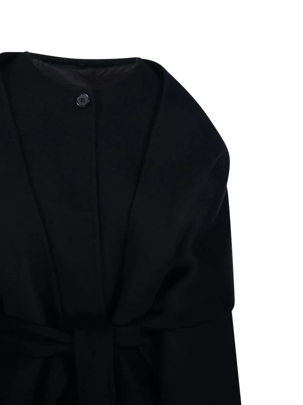 P.a.r.o.s.h Draped Belted Coat In Black