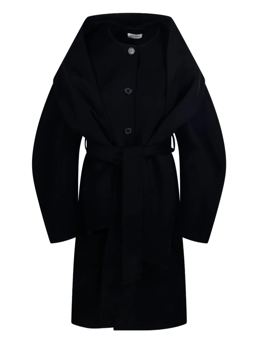 P.A.R.O.S.H. balloon-sleeve belted coat | Black | Image 1