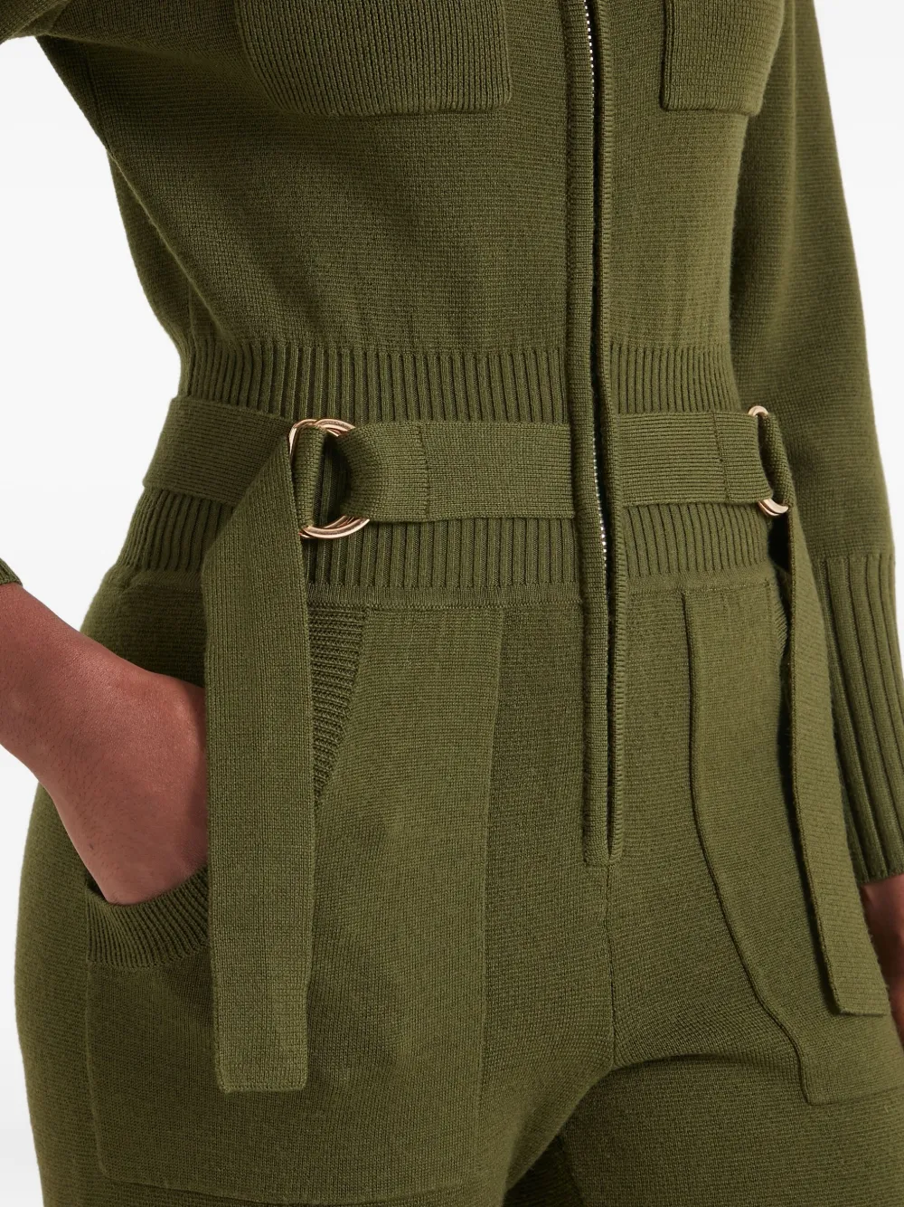 Temperley London Napoleon gebreid jumpsuit Groen