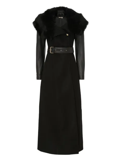 Temperley London shearling-trim belted sovereign coat