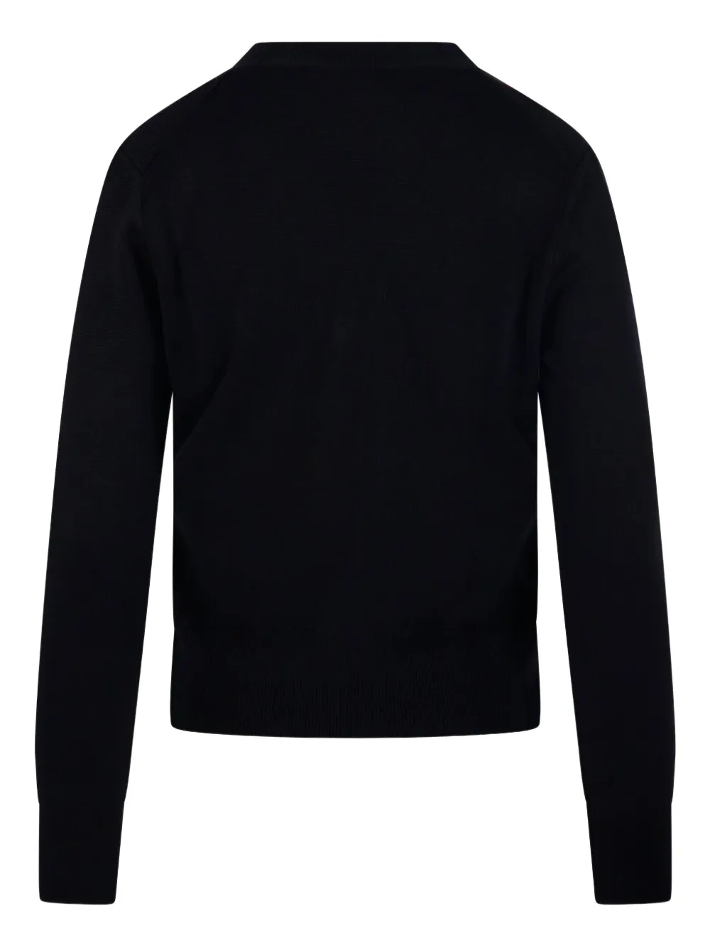 Ami Alexandre Mattiussi Ami De Coeur-logo Embroidered Cardigan In Black