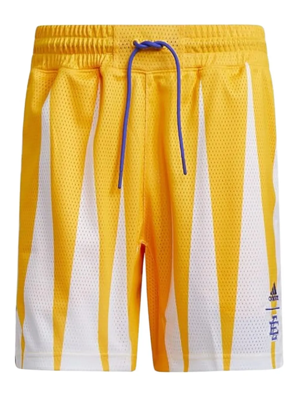 adidas Hoops Summer Essentials geometric-pattern track shorts | Yellow | Image 1