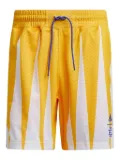 adidas Hoops Summer Essentials geometric-pattern track shorts - Yellow