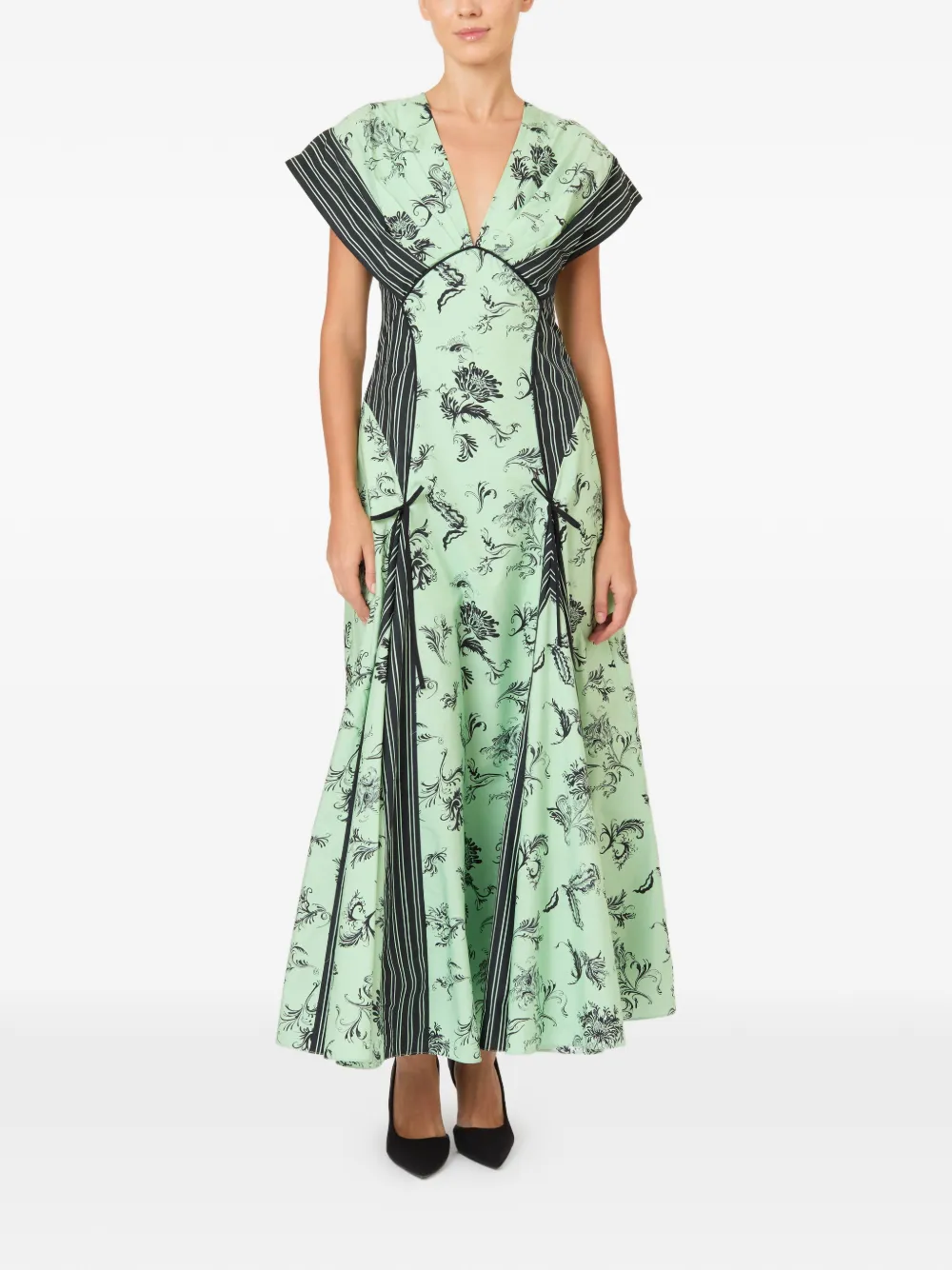 Rosie Assoulin Midi-jurk met bloemenprint Groen