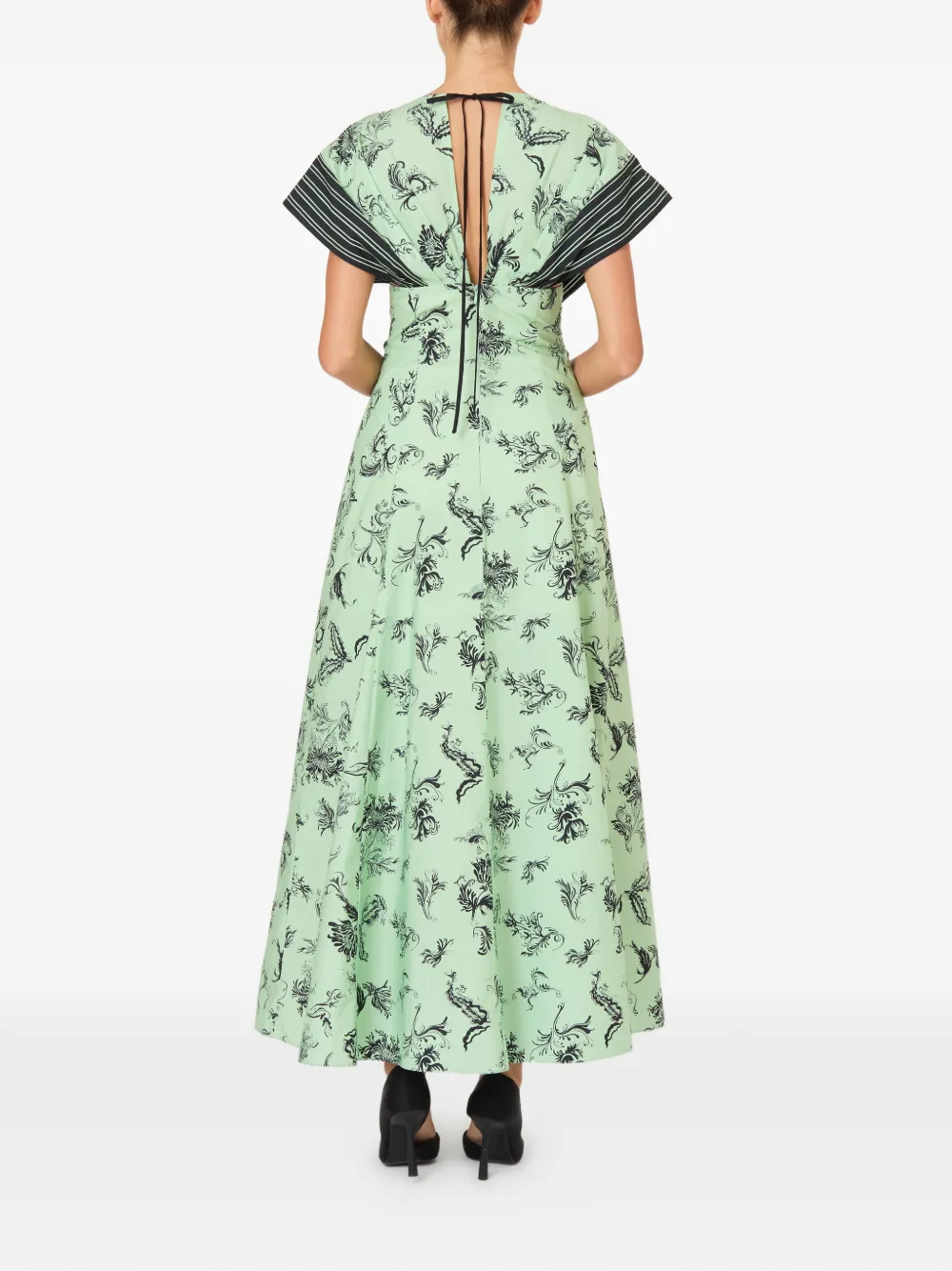 Rosie Assoulin Midi-jurk met bloemenprint Groen