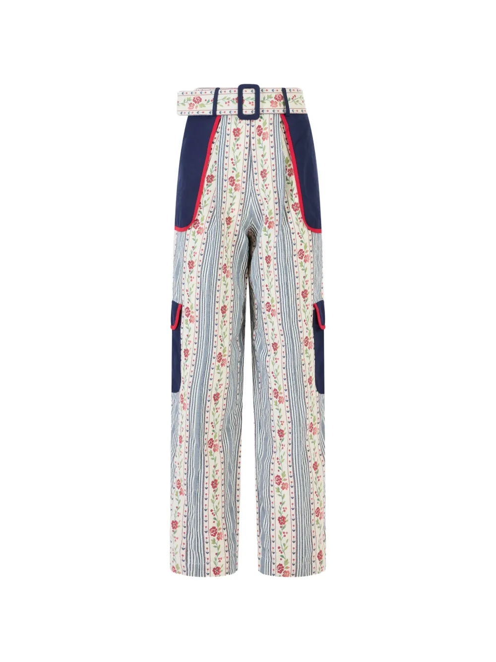 Rosie Assoulin floral stripe pockets trousers - Toni neutri