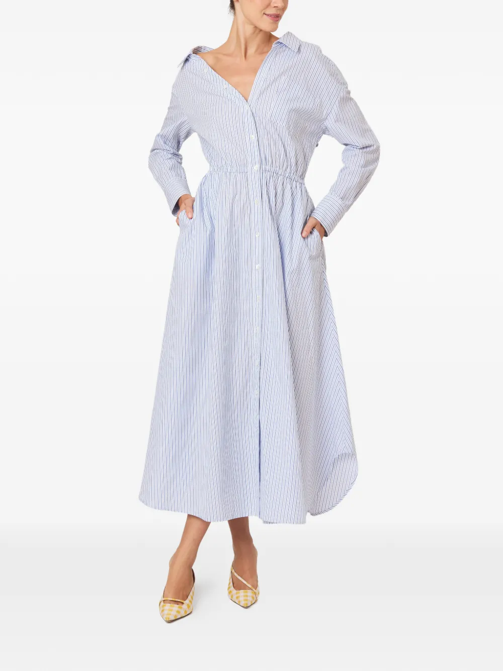 Rosie Assoulin Gestreepte jurk Blauw