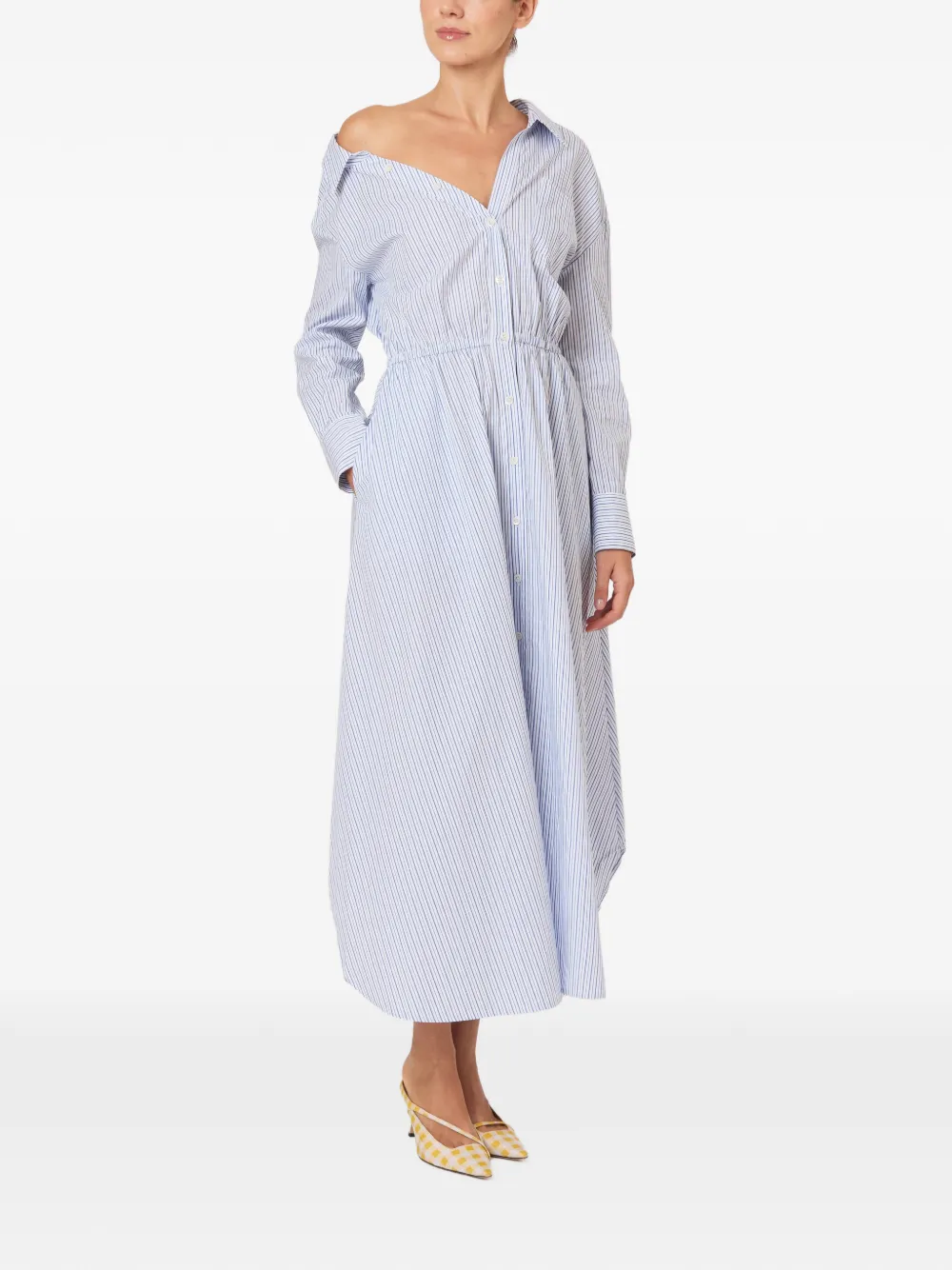 Rosie Assoulin Gestreepte jurk Blauw