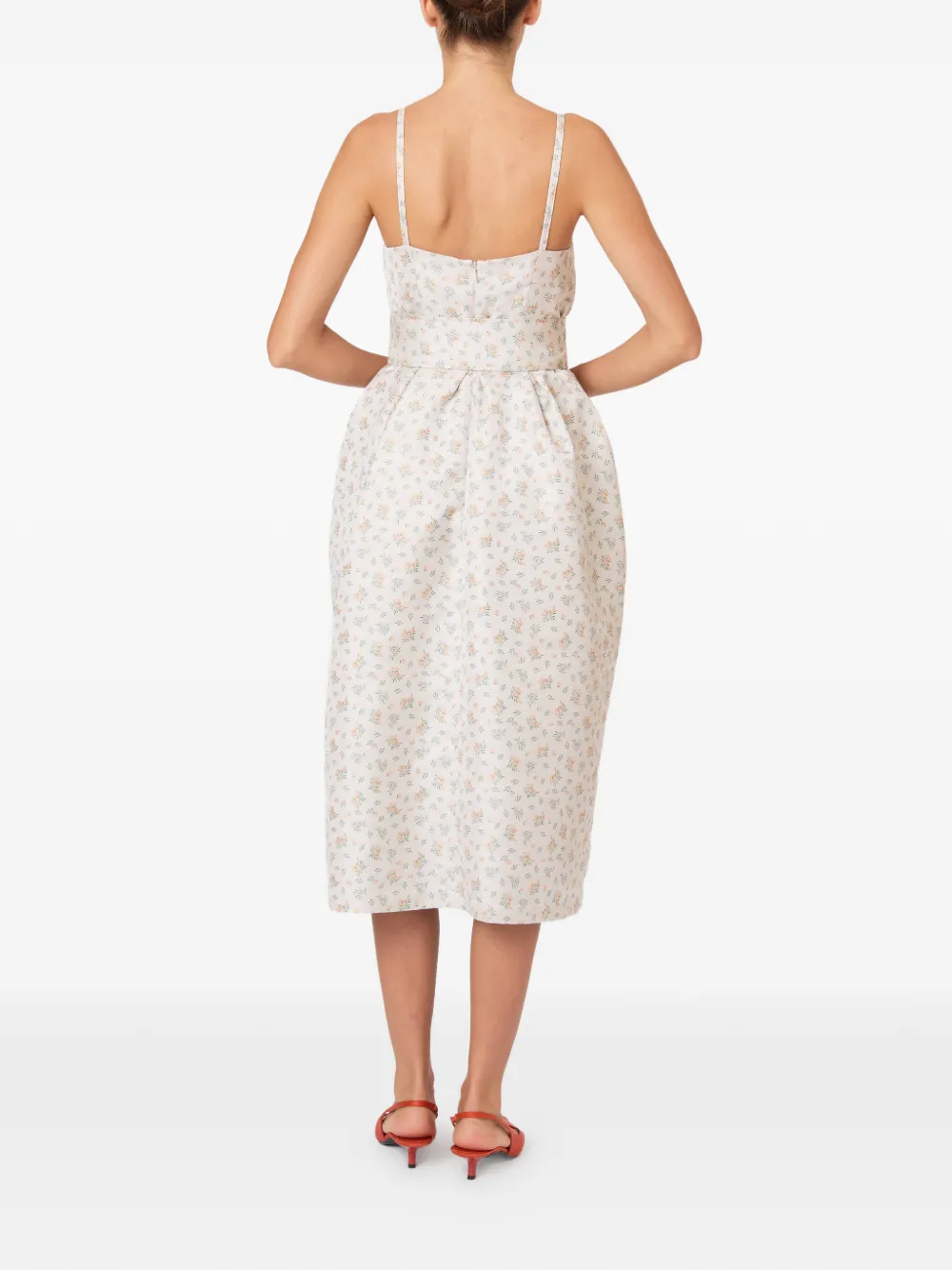  Rosie Assoulin Floral-print Midi Dress - Neutrals 