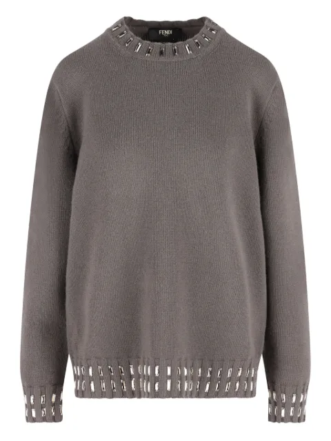 FENDI pull à ornements en cristal