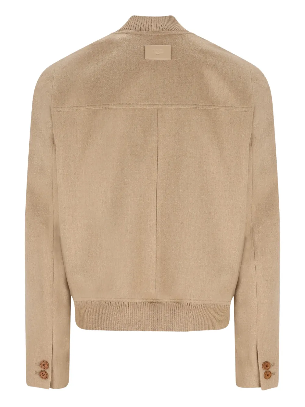 Fendi Buttoned Patch-pocket Jacket In Brown