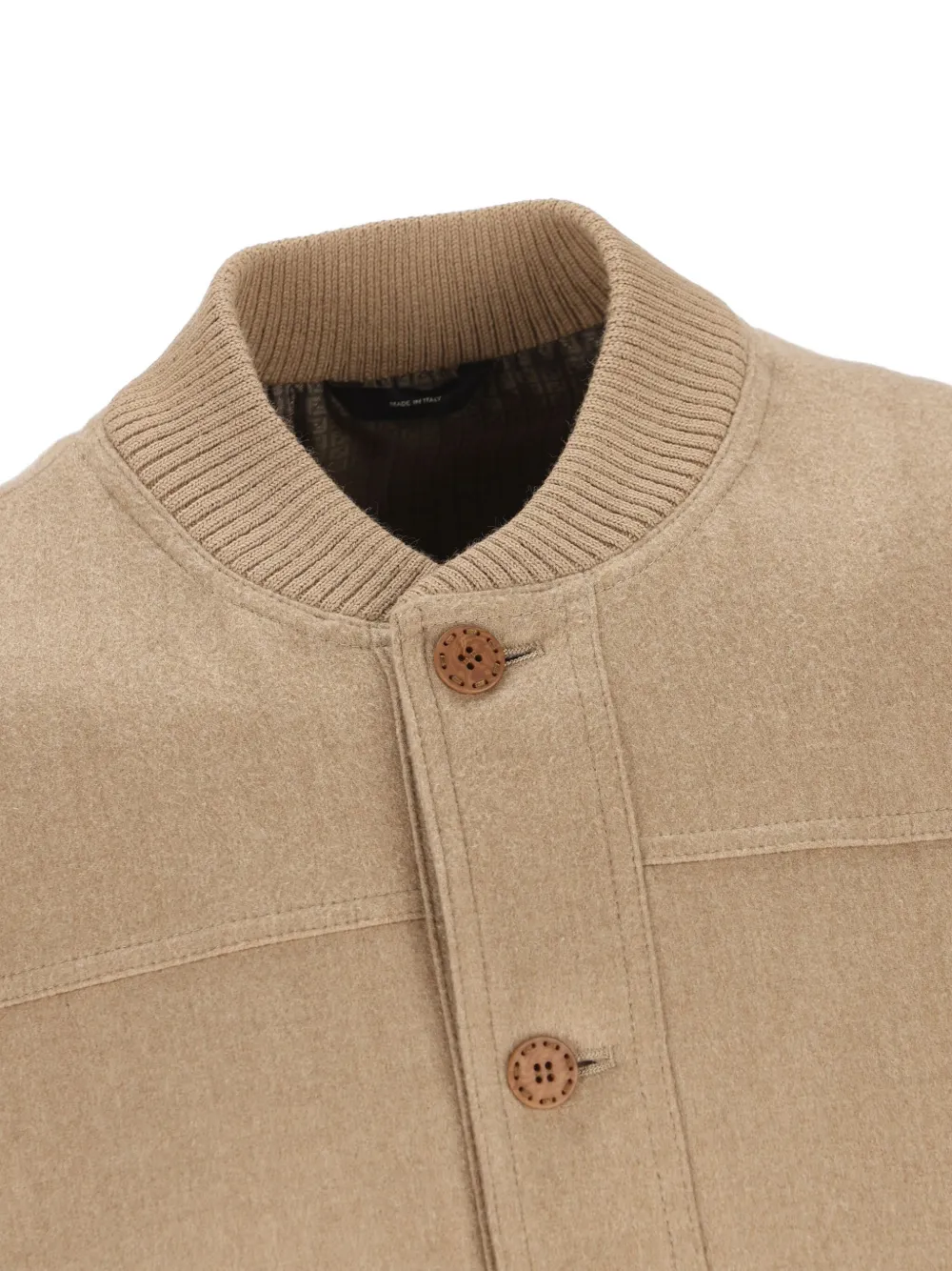 Fendi Buttoned Patch-pocket Jacket In Brown