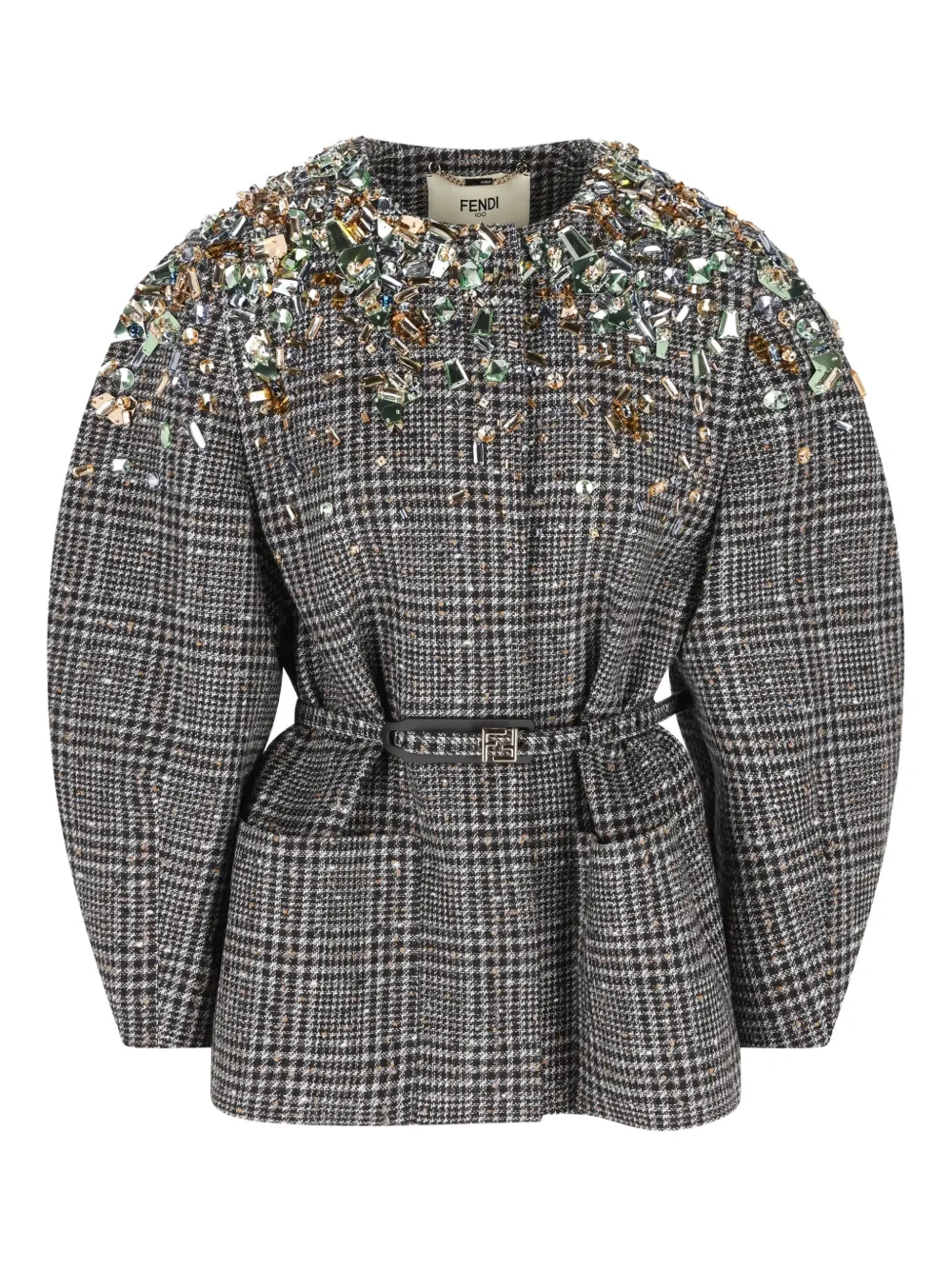FENDI ビジュートリム ジャケット - グレー FENDI ビジュートリム ジャケット - グレー
