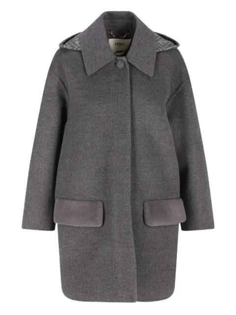 FENDI abrigo con capucha y bolsillo