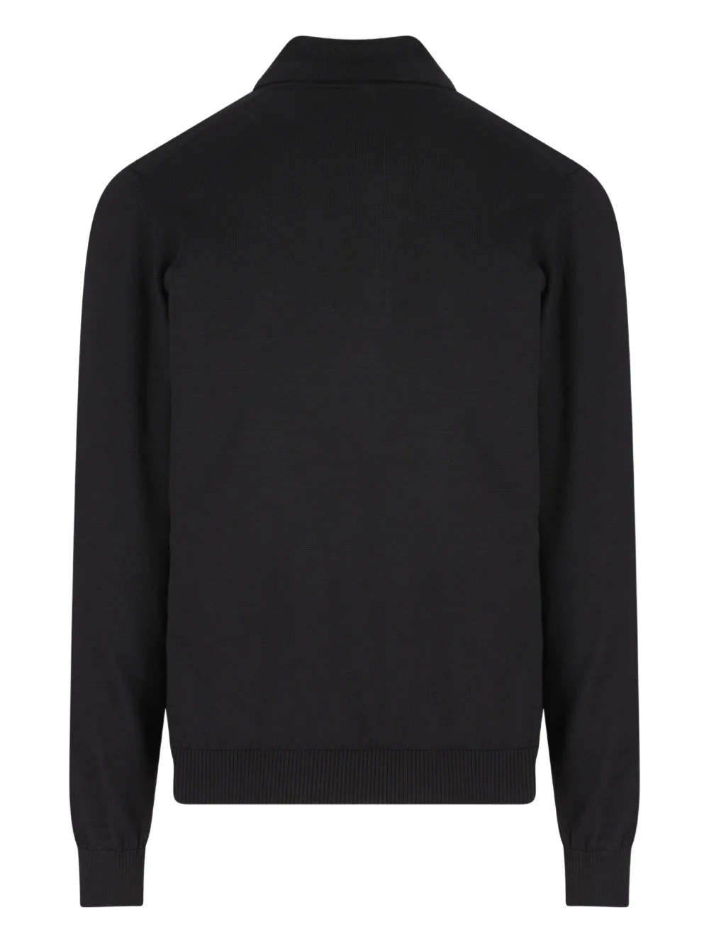 FENDI logo-plaque wool polo shirt - Zwart