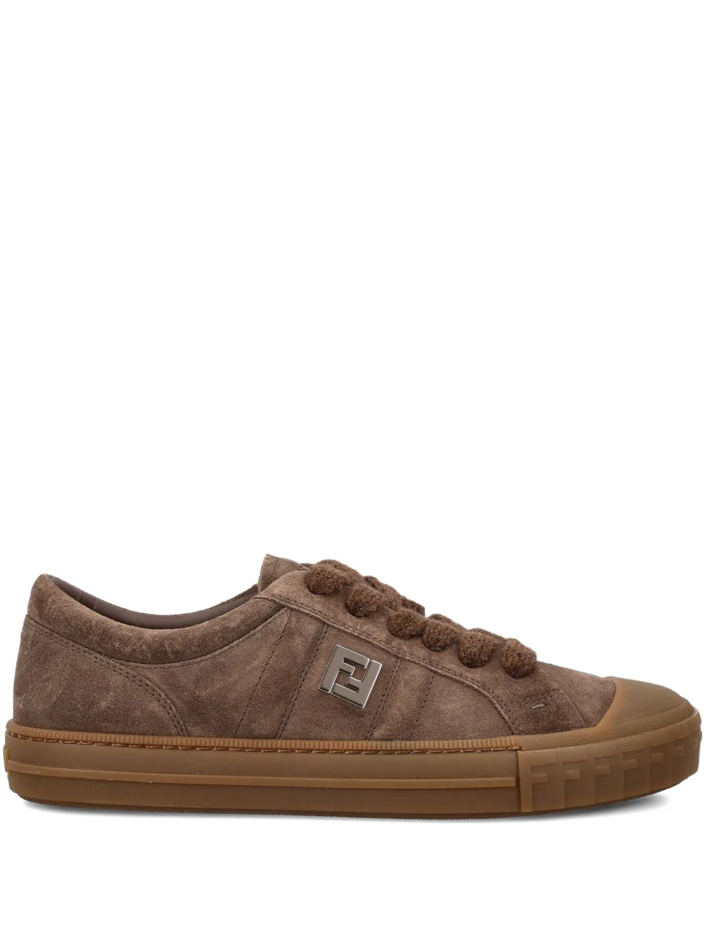 FENDI Domino suede sneakers Brown