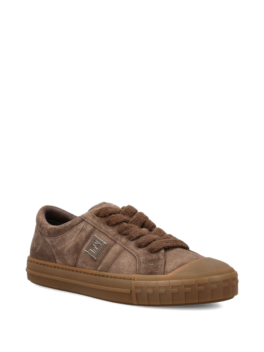 FENDI Domino suede sneakers Brown