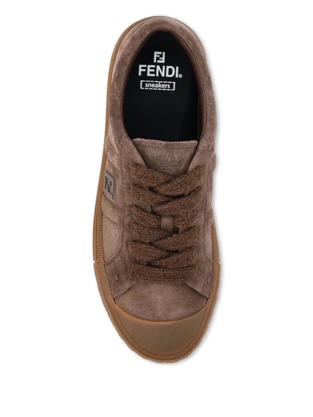 FENDI Domino suede sneakers Brown