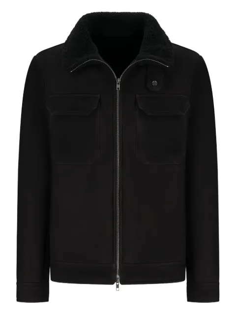Salvatore Santoro fleece-collar suede jacket