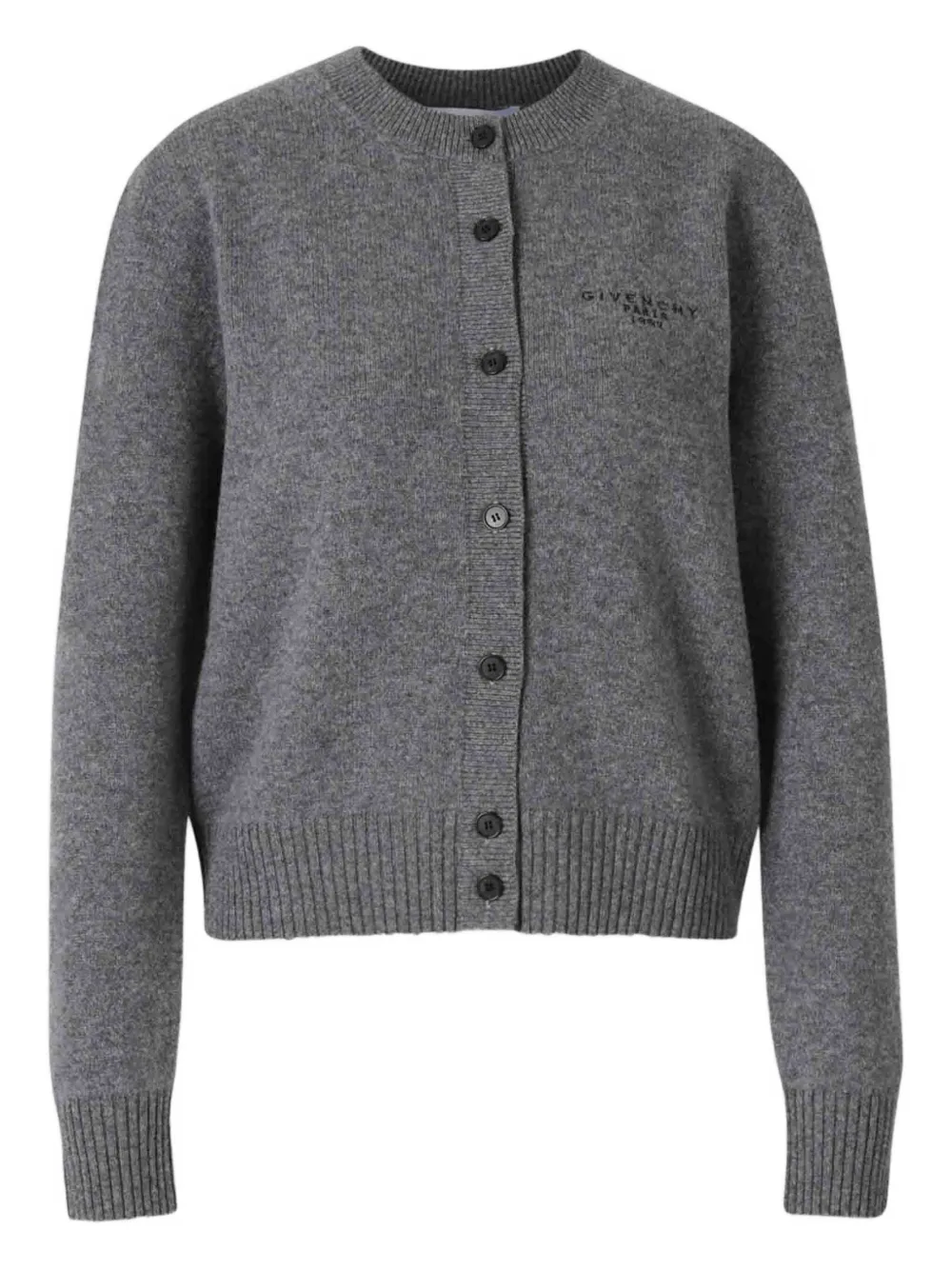 Givenchy logo-embroidered cardigan - グレー Givenchy logo-embroidered cardigan - グレー