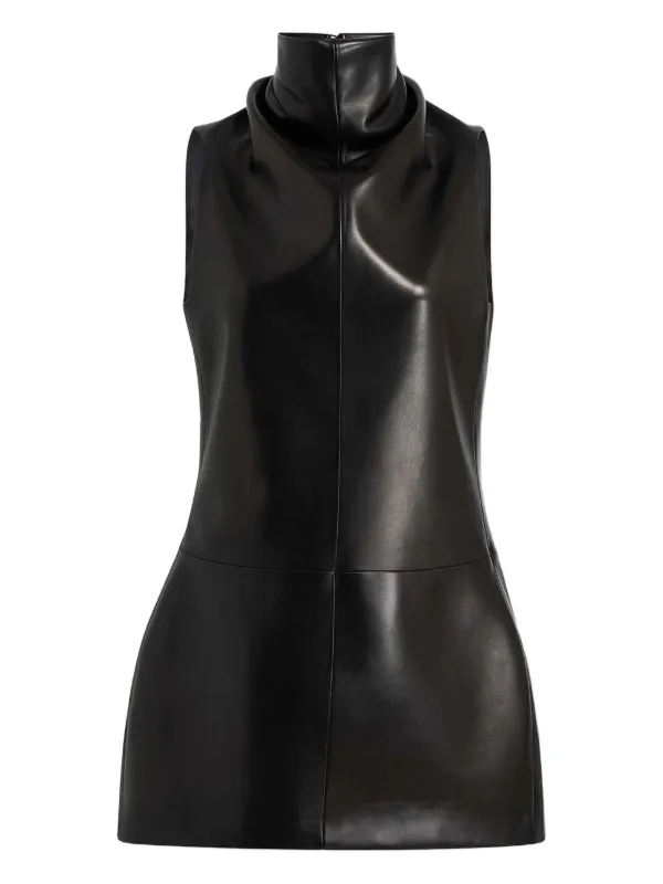 leather fall dress Trendy, Chic Women's Clothing Boutique Endless Blu Mocha Leather Midi Dress for Women, Adjustable Belt, Faux Leather, Polyester Lining, S Lane 201
