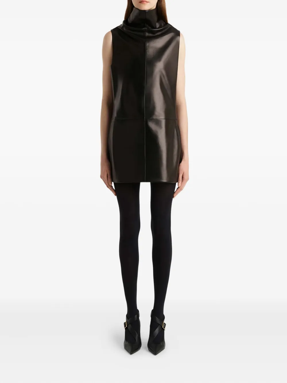 KHAITE Daria high-neck mini dress - Zwart