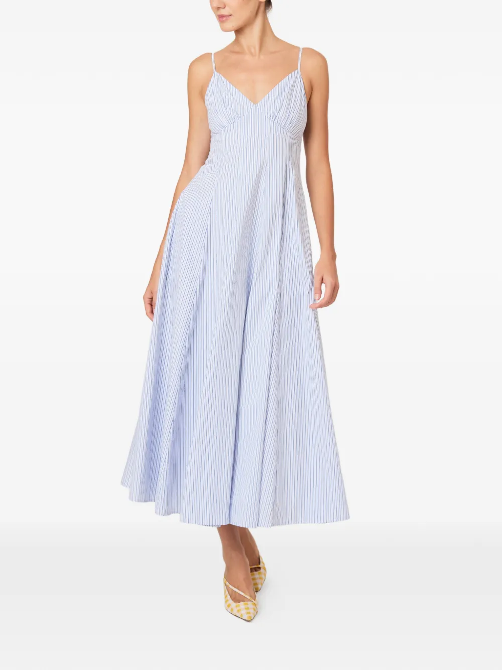 Rosie Assoulin striped V-neck dress - Blue