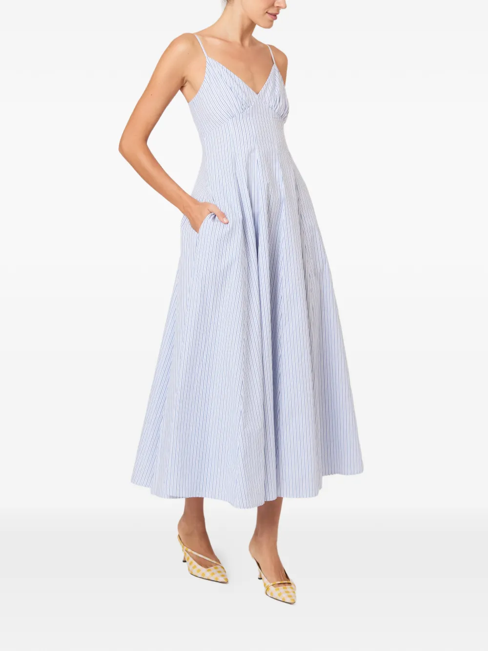 Rosie Assoulin Gestreepte jurk Blauw