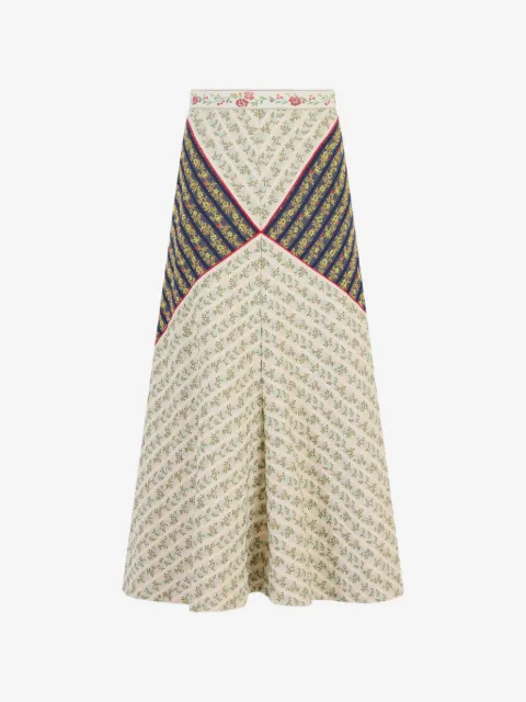 Rosie Assoulin floral-print panelled midi skirt