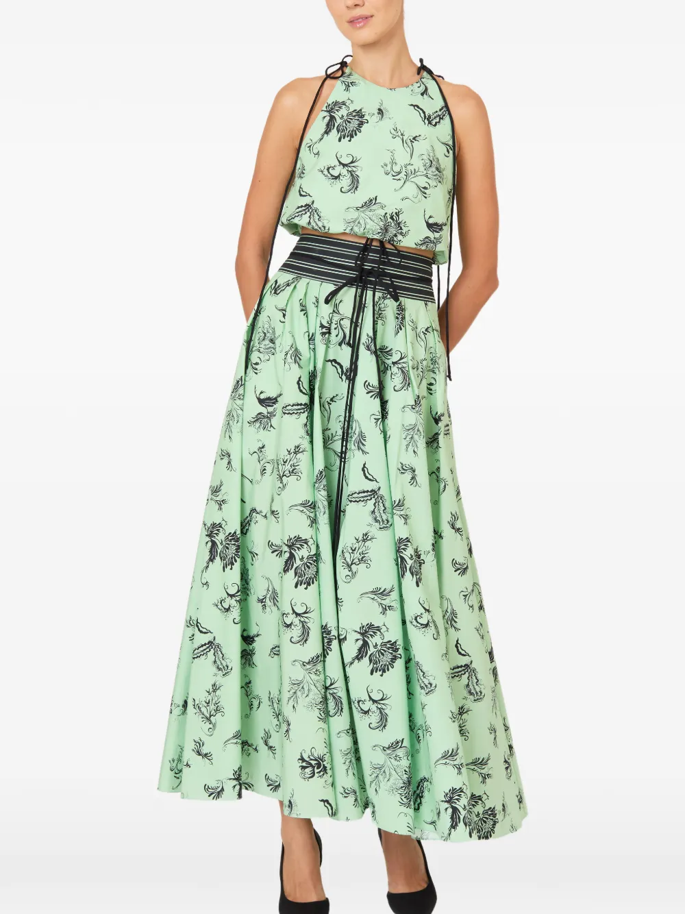 Rosie Assoulin Top a fiori - Verde