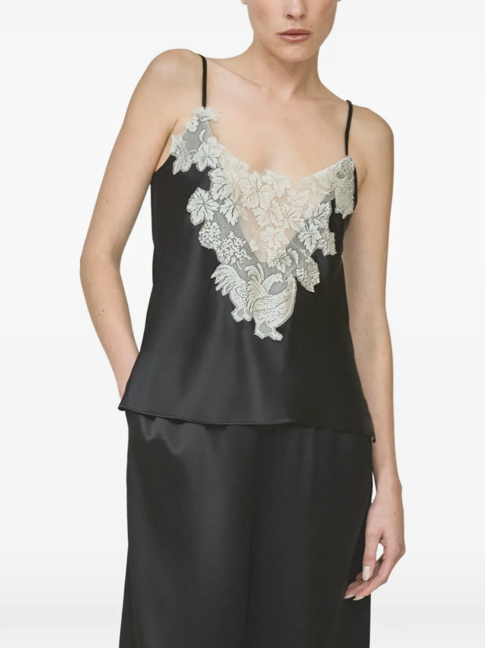 Rosie Assoulin Chicken-lace tank top - Nero