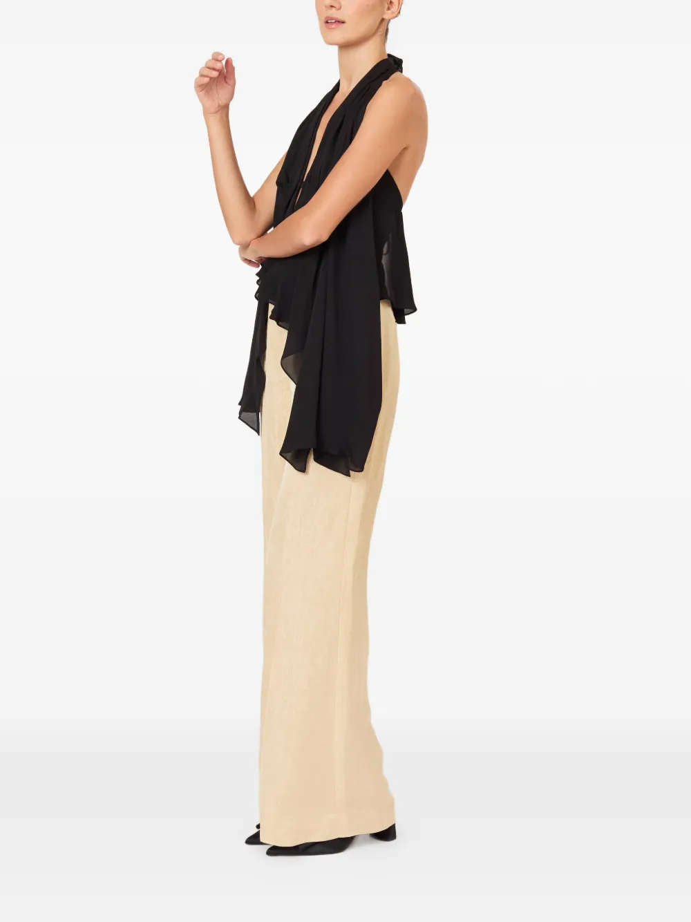  Rosie Assoulin Ruffled Halter Top - Black 