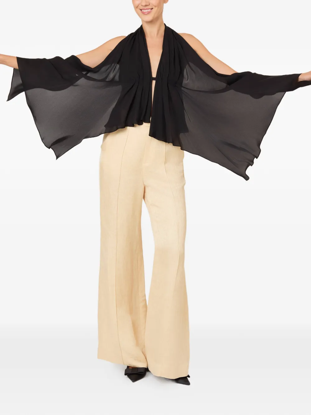  Rosie Assoulin Ruffled Halter Top - Black 