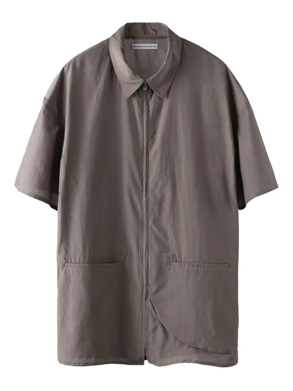 Post Archive Faction Silk Blend Shirt In Gray