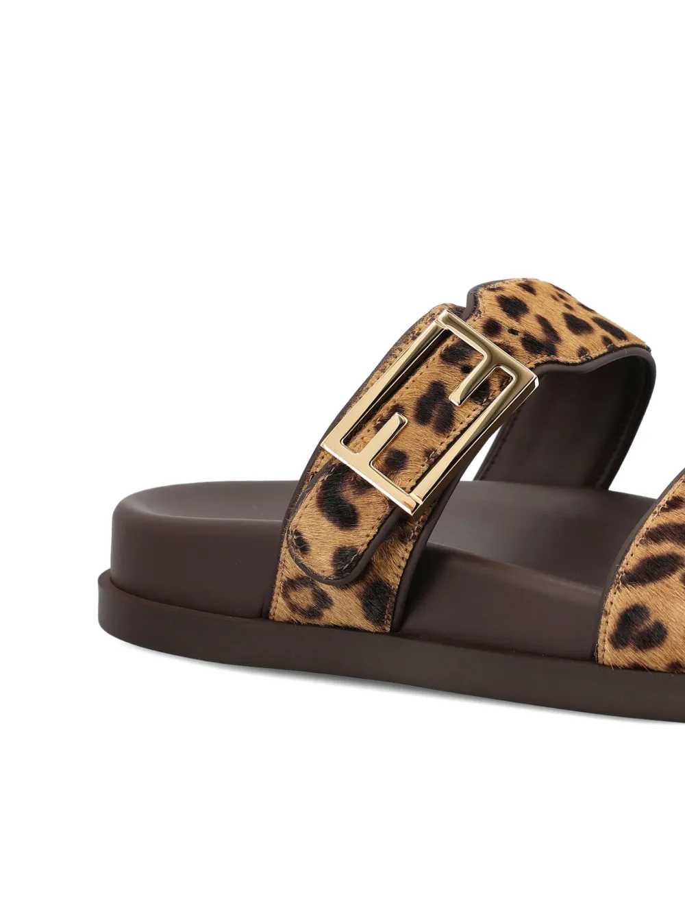 FENDI Feel sandalen met luipaardprint en gesp Bruin