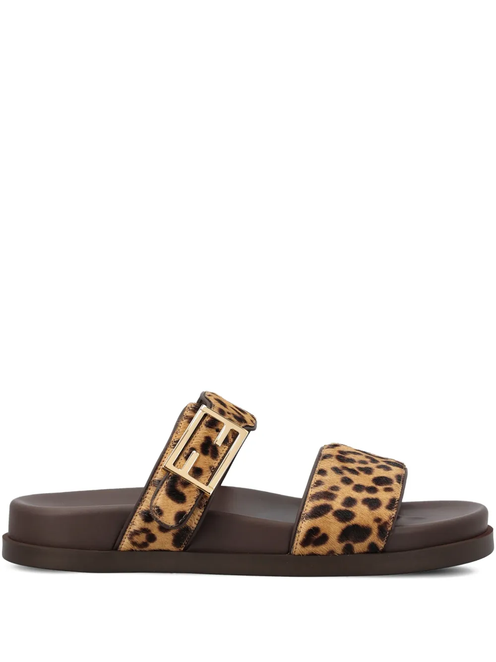 FENDI Feel sandalen met luipaardprint en gesp Bruin