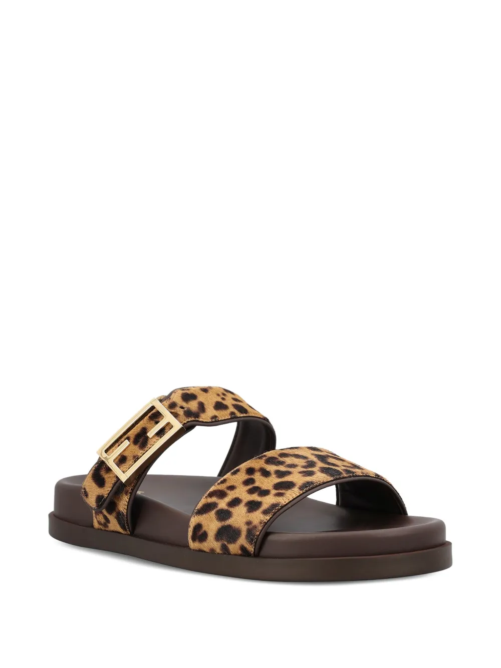 FENDI Feel sandalen met luipaardprint en gesp Bruin