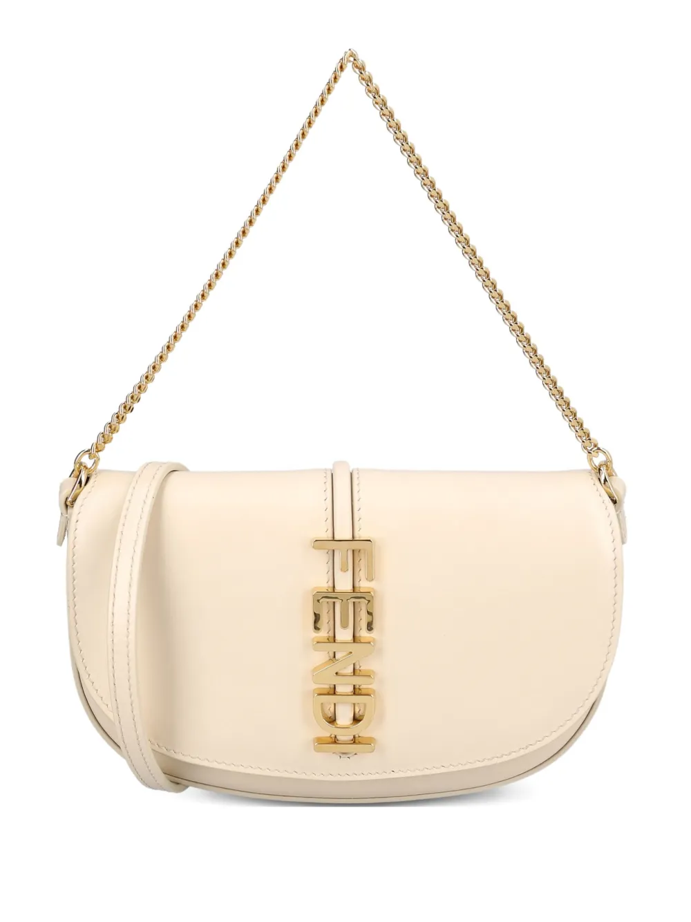 Fendi Graphy Chain Shoulder Bag In Neutral