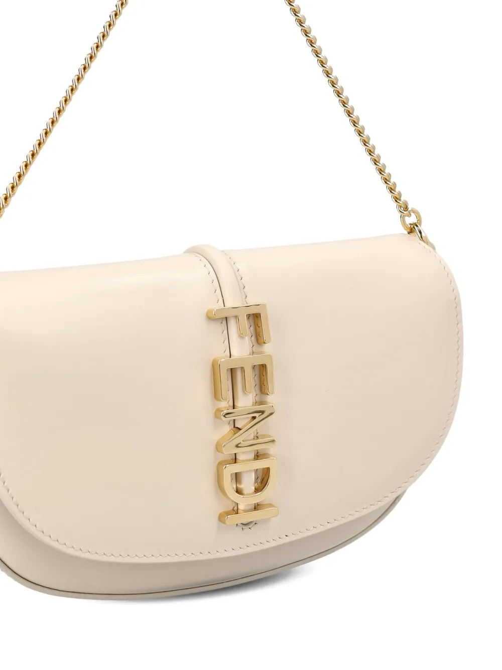 Fendi Graphy Chain Shoulder Bag In Neutral