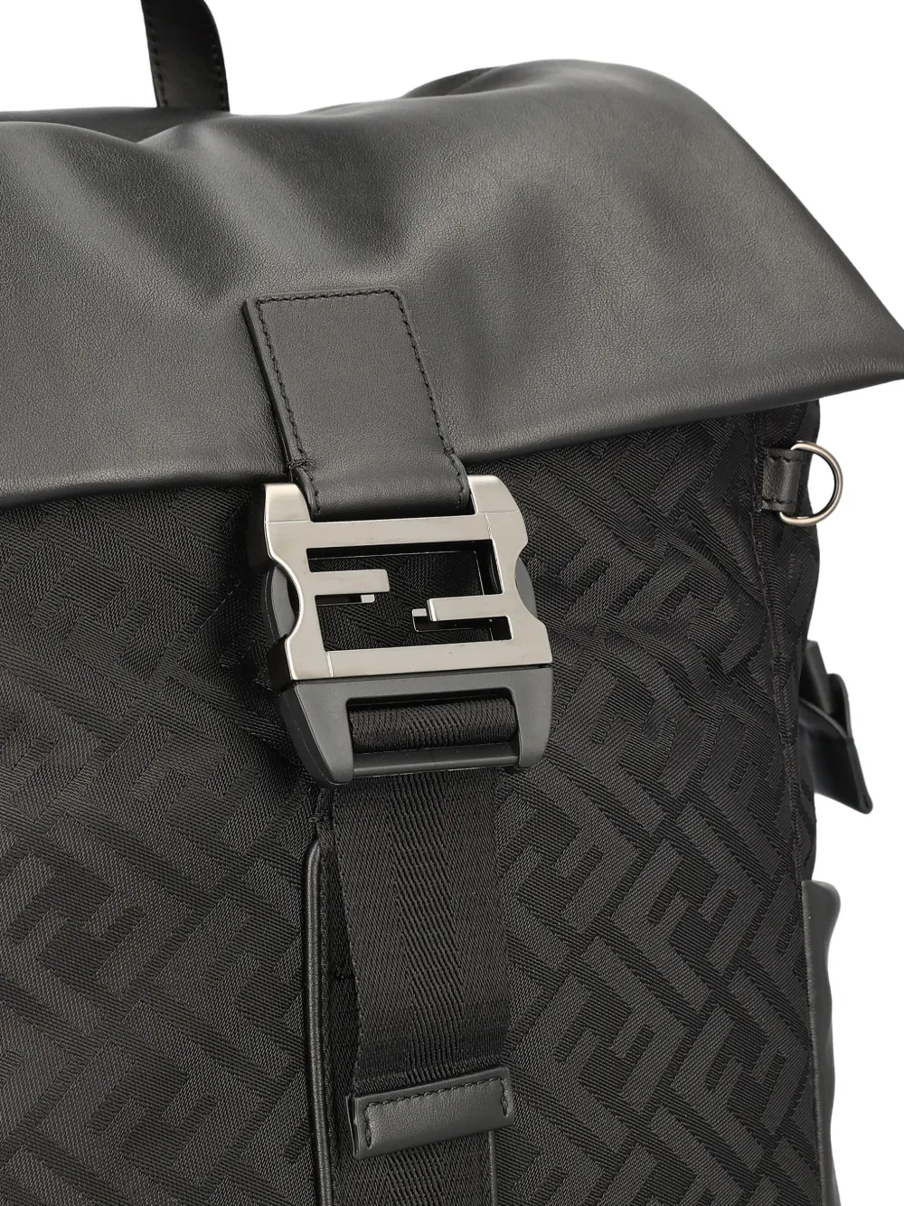 Fendi Flux Ff-pattern Backpack In Black