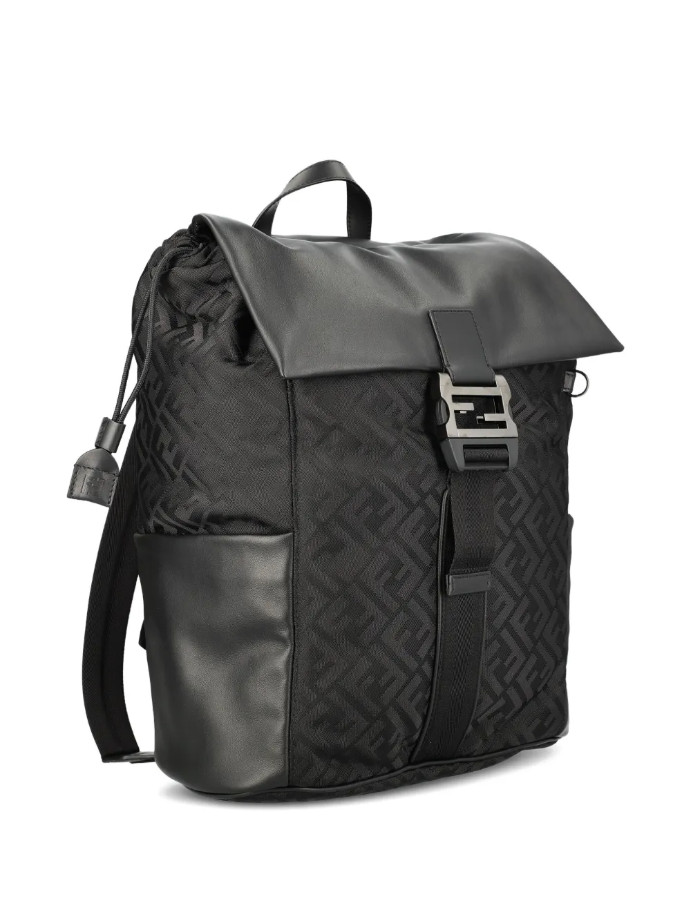 Fendi Flux Ff-pattern Backpack In Black