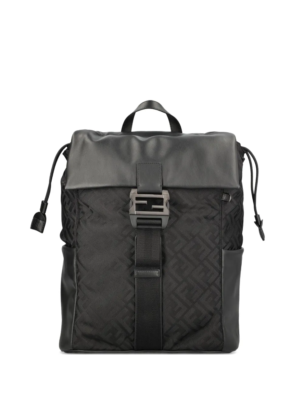 Fendi Flux Ff-pattern Backpack In Black