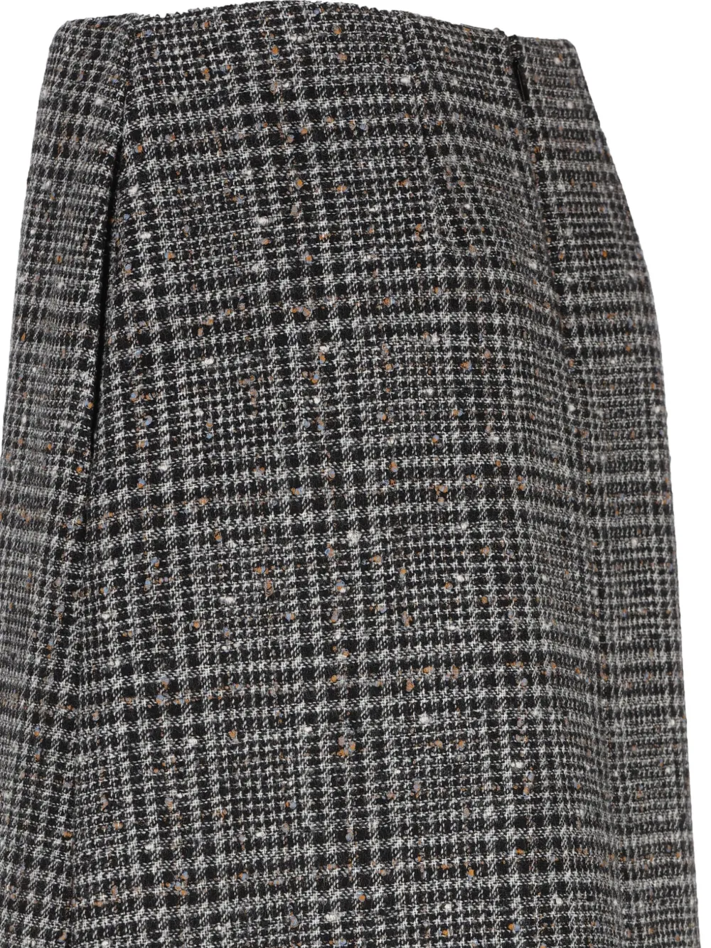 Fendi Women Check Tweed Skirt In Gray