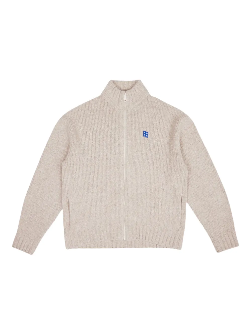 Ader Error Zip-up Ribbed Cardigan In Neutral