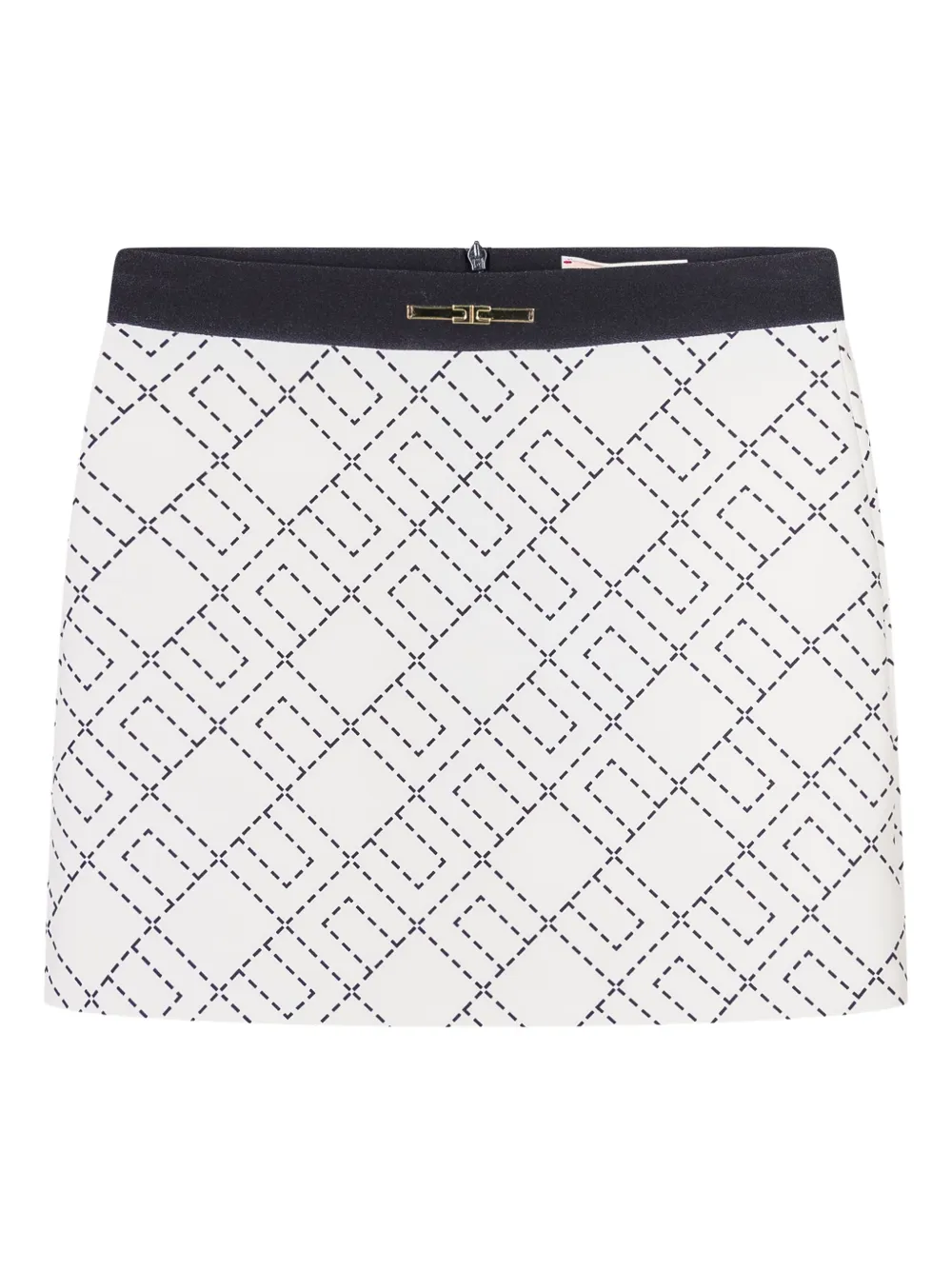 Elisabetta Franchi La Mia Bambina geometric crepe skirt | White | Image 1