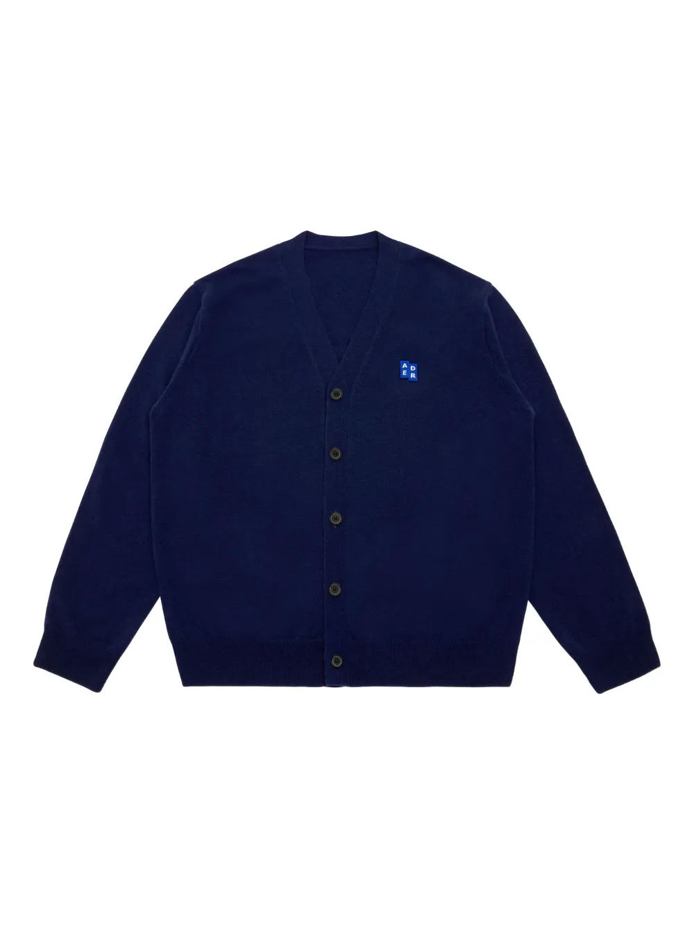 Ader Error Button-fastening Logo-detail Cardigan In Blue