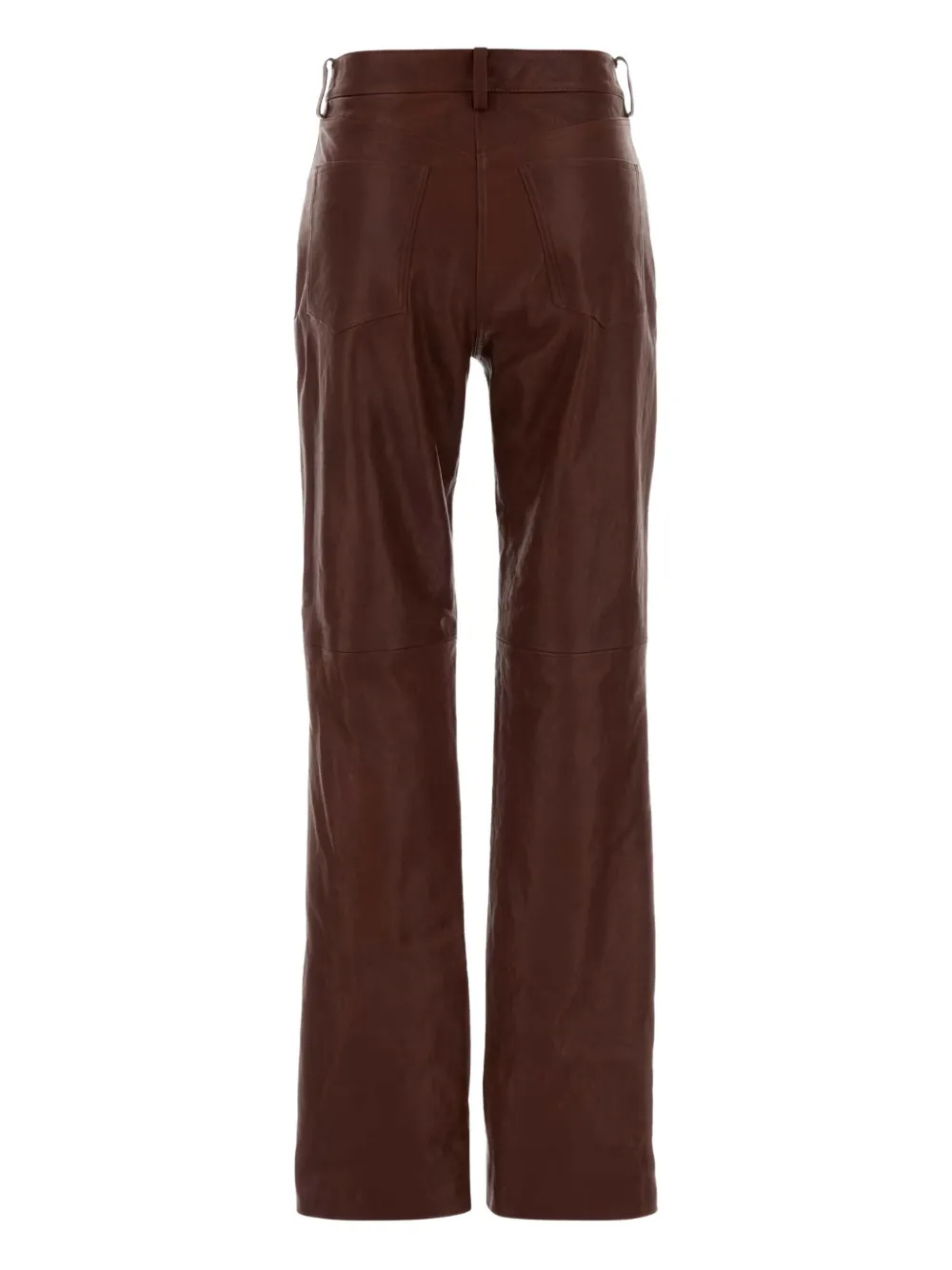 Magda Butrym leather straight-leg trousers - Bruin