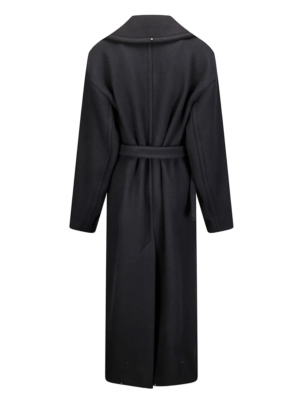 Sportmax Zebra Virgin Wool Wrap Coat In Black