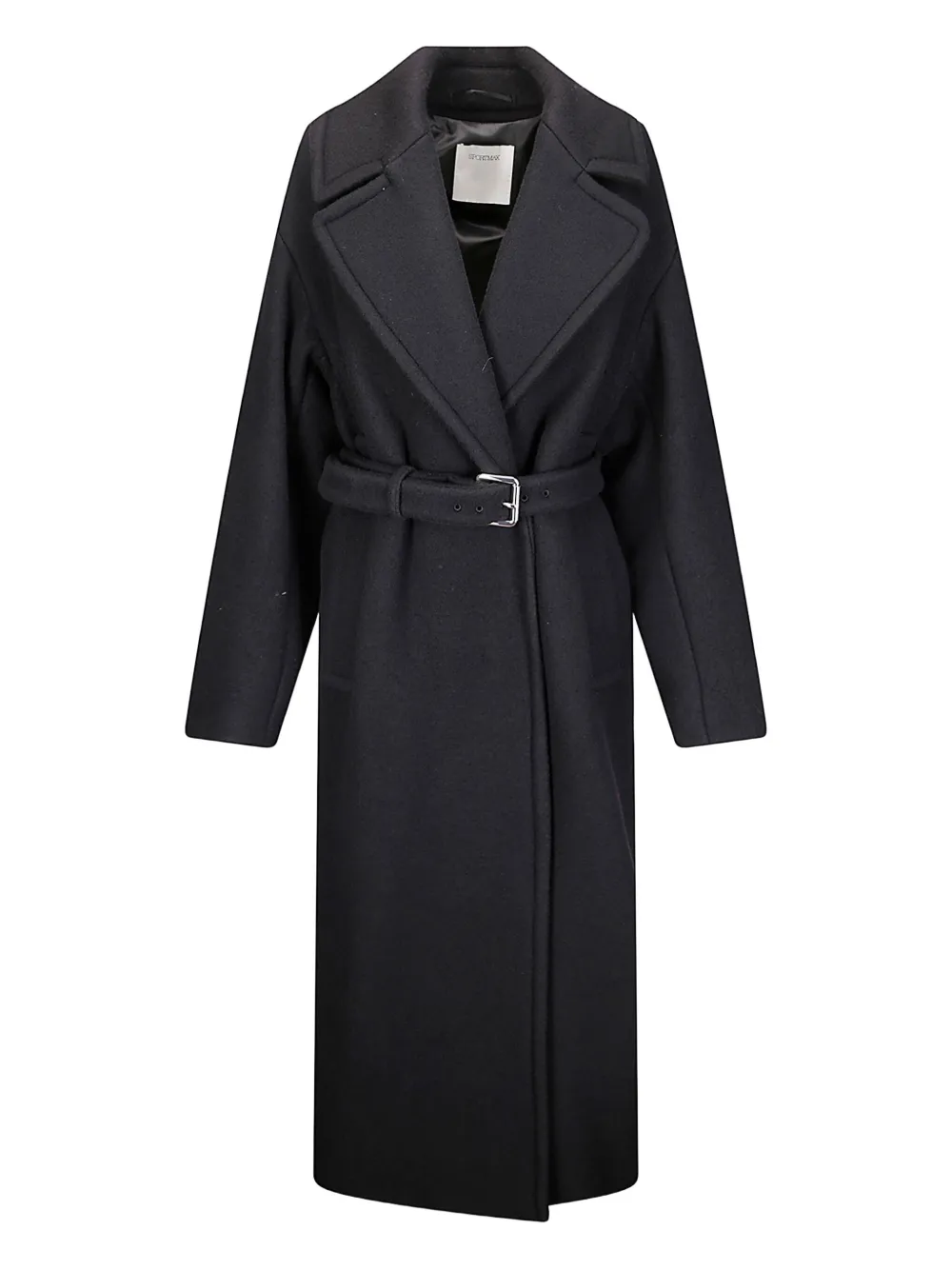 Sportmax Zebra Virgin Wool Wrap Coat In Black